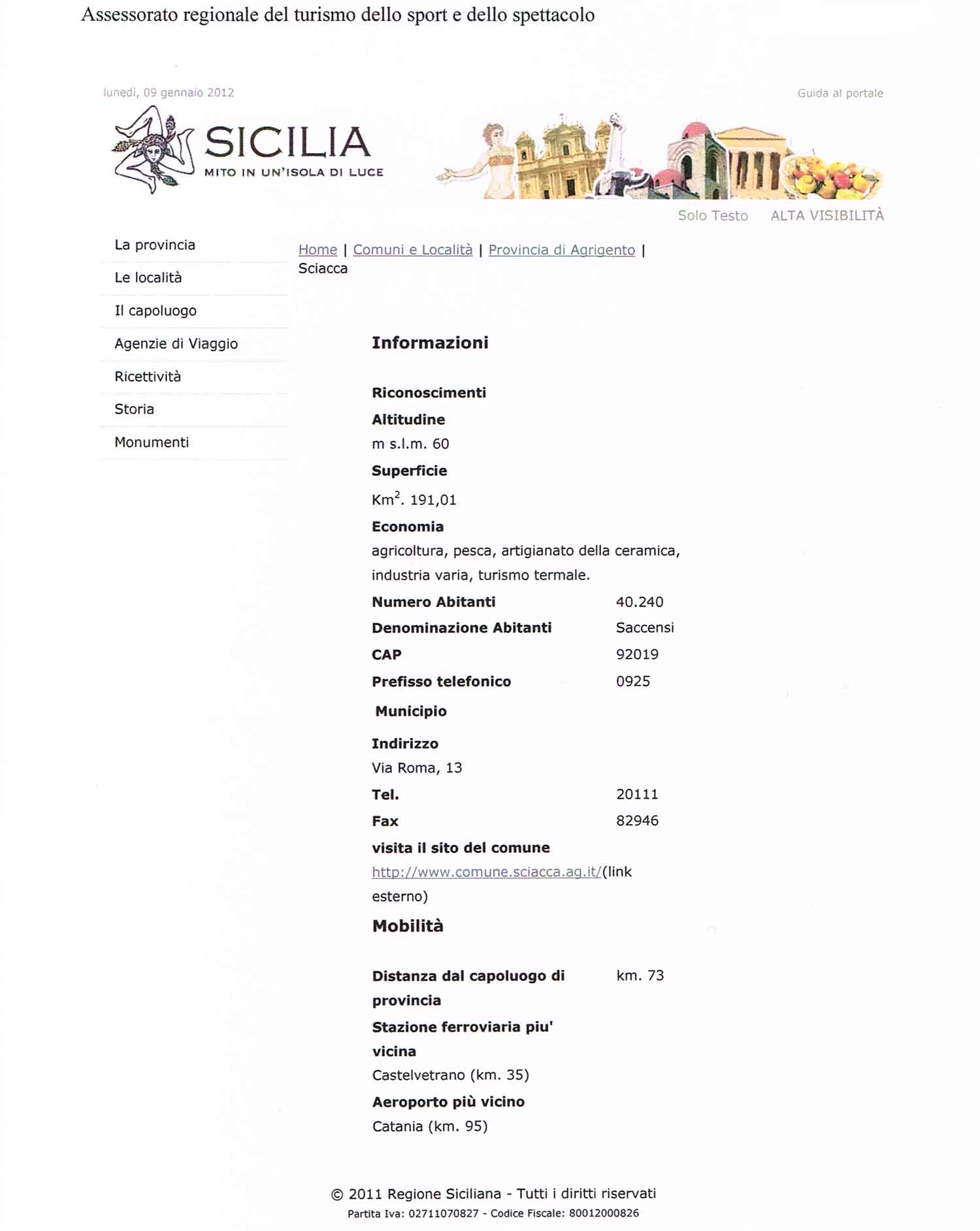 Archivio Notizie Corriere di Sciacca