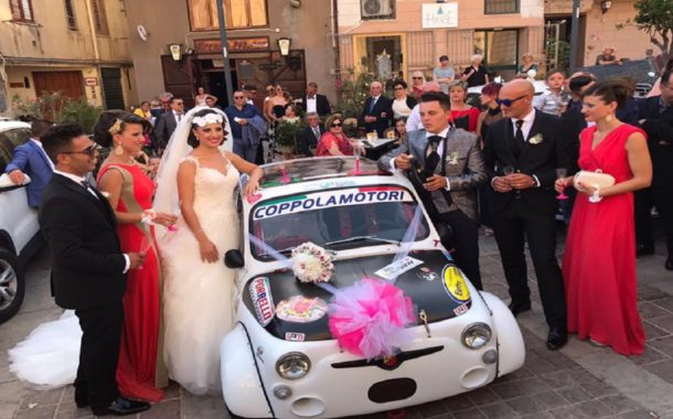 PILOTA SACCENSE A NOZZE CON L'AUTO DA CORSA