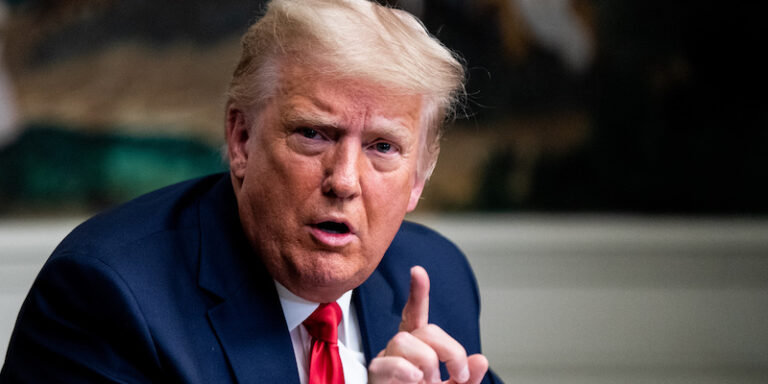 President Trump Participates In Thanksgiving Video Teleconference With Military Members