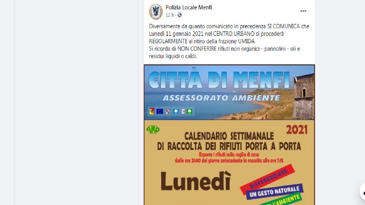 menfi rifiuti