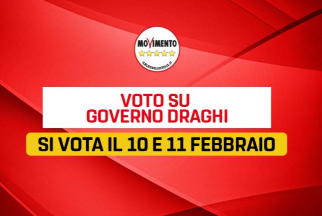 M5S, voto su Rousseau per decidere se sostenere il Governo Draghi