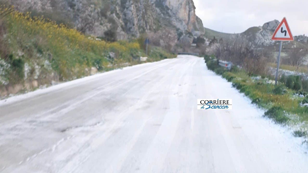 Gelo su strada per Caltabellotta