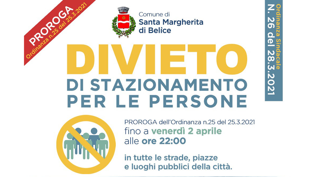 SANTA MARGHERITA BELICE PROROGA DISTANZIAMENTO 1280X720