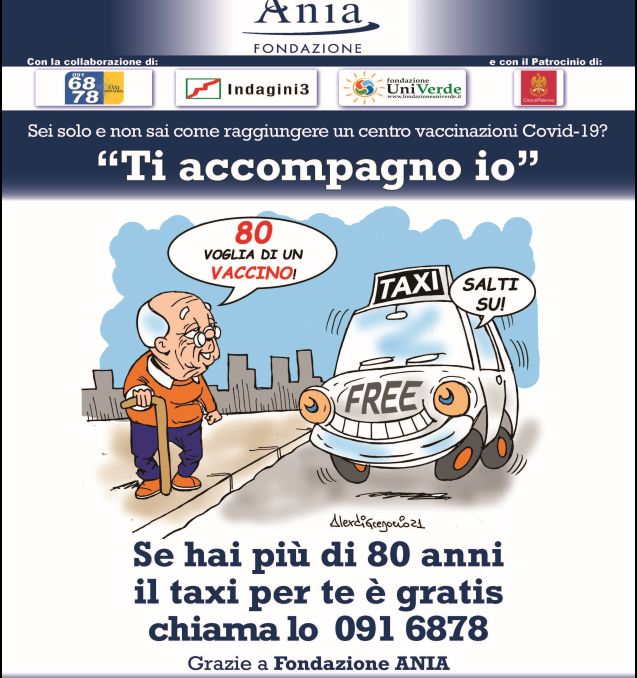 A Palermo taxi gratis per over 80 che vanno nei centri di vaccinazione