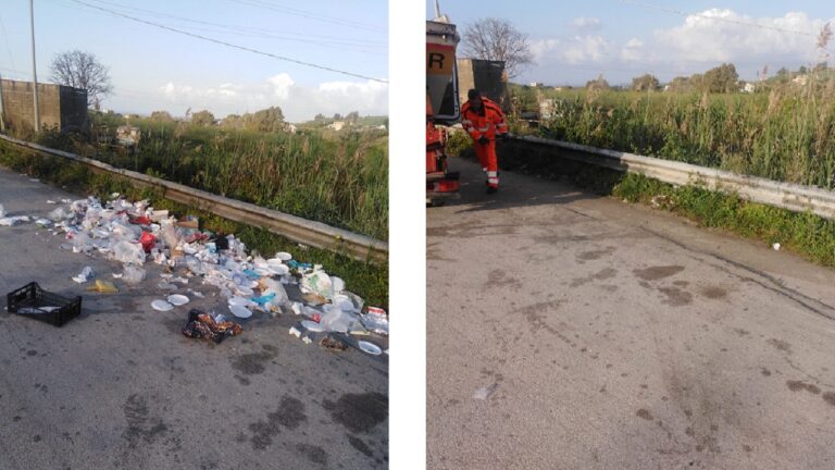 rifiuti in strada prima e dopo 2021