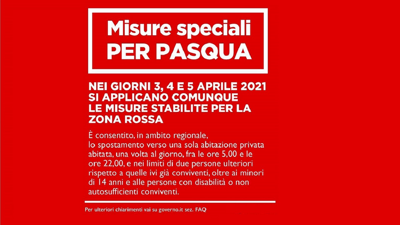 zona rossa pasqua