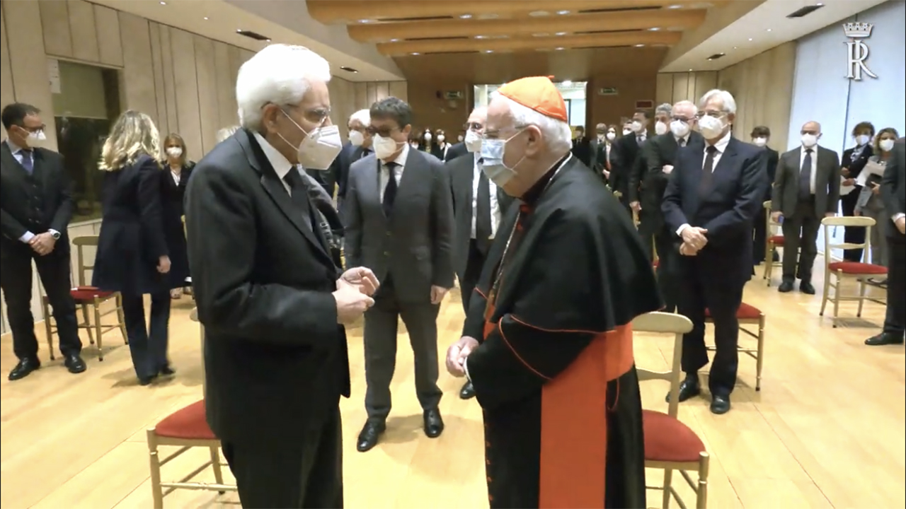 Mattarella assiste alla proiezione video per la beatificazione del giudice Livatino, 