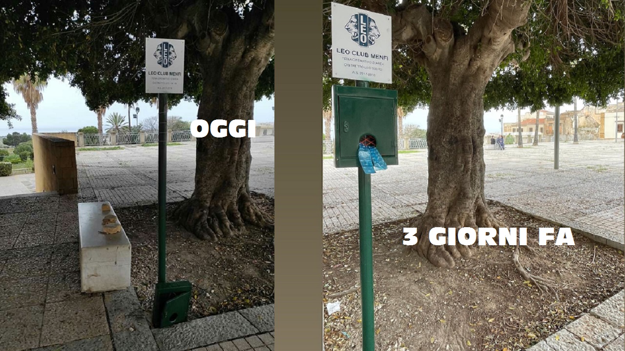 menfi distributore sacchetti cani rotto 2021