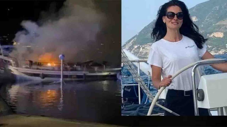 Brucia barca di 22 metri nel porto vip di Marina di Stabia