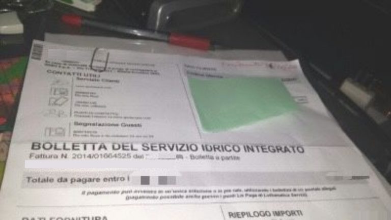 bolletta servizio idrico
