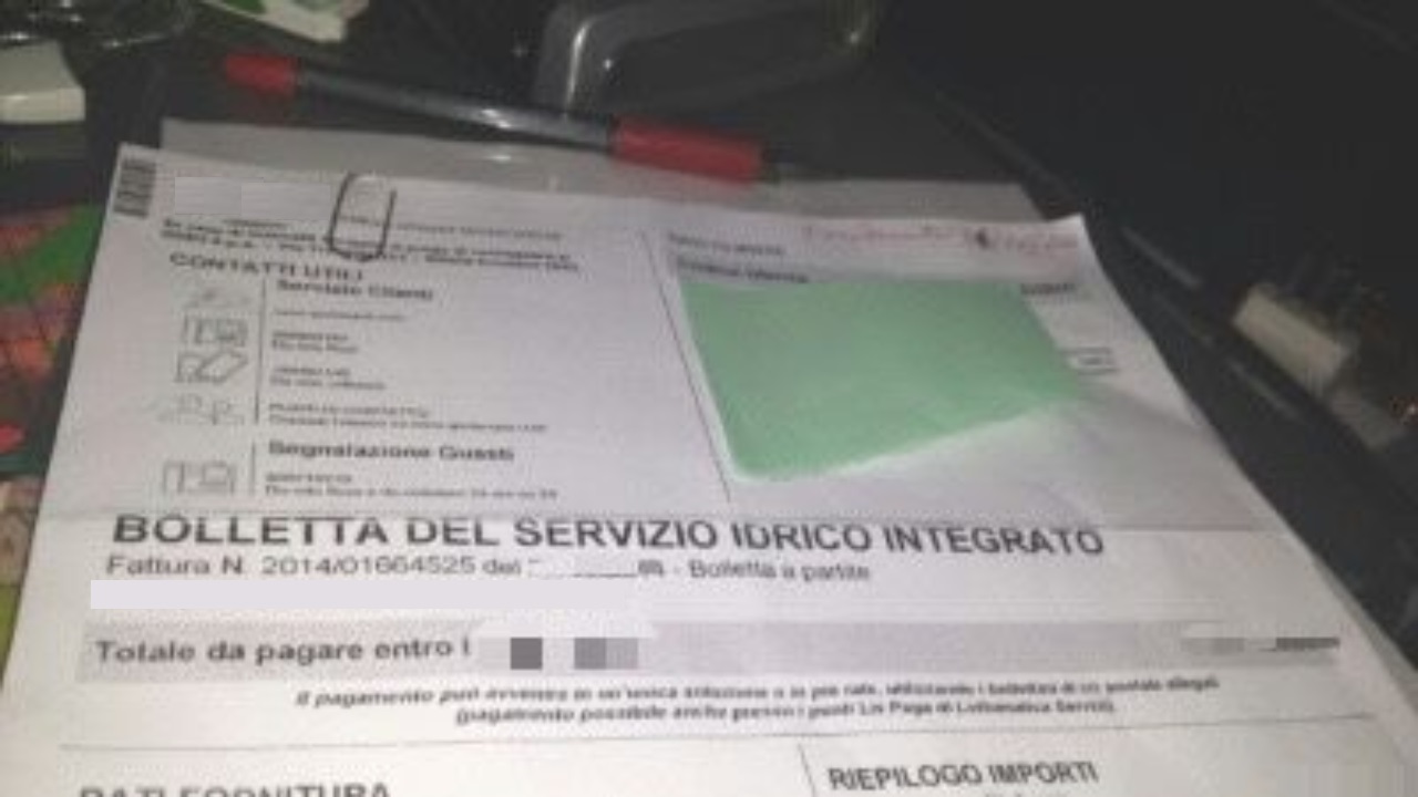 bolletta servizio idrico