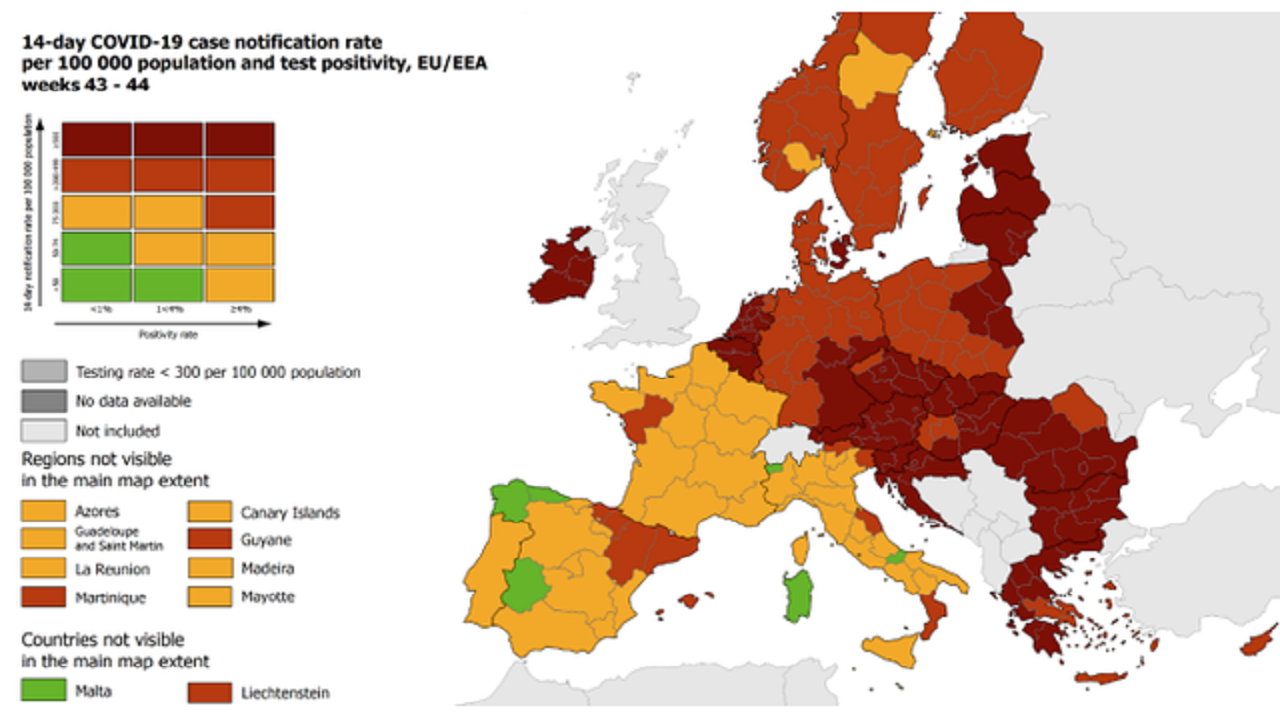 mappa covid europa