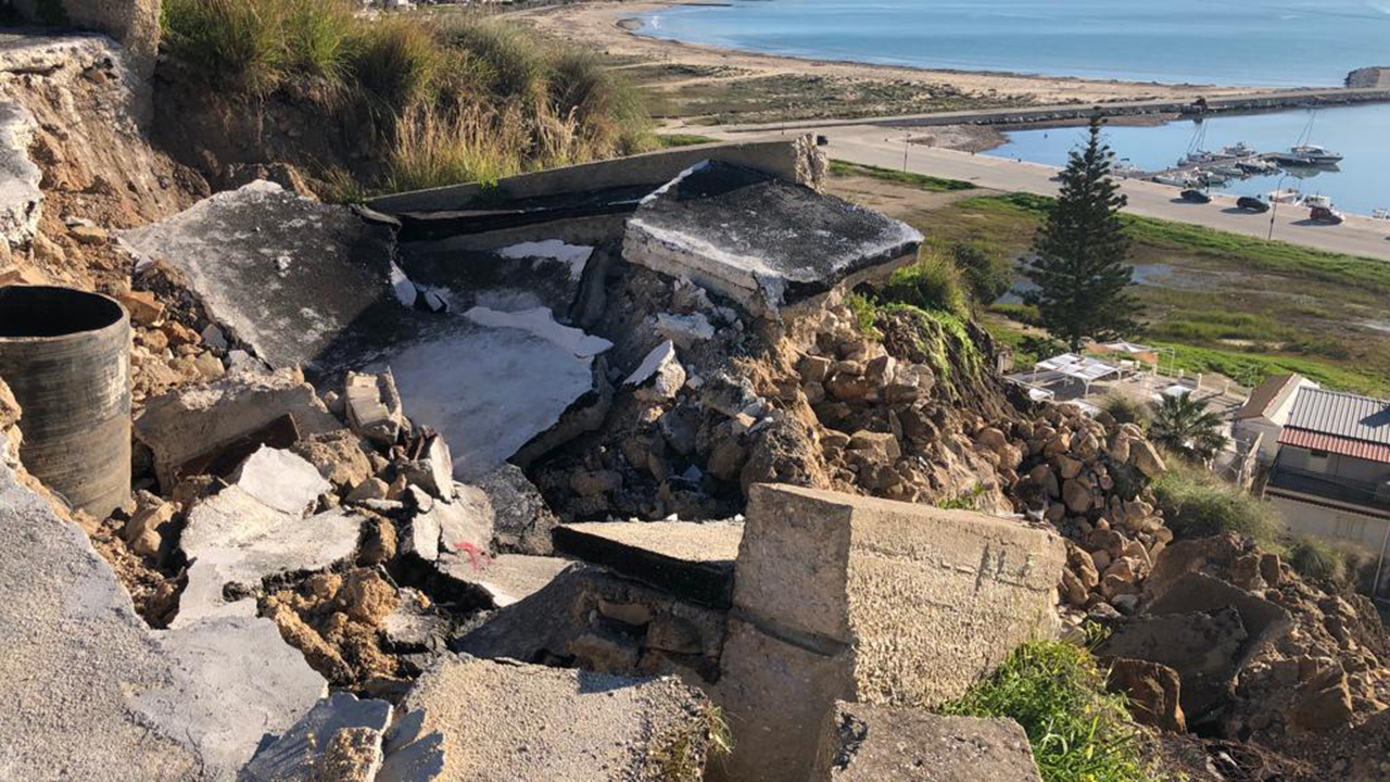 Porto palo Menfi frana