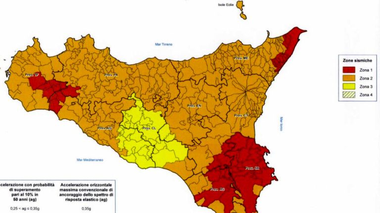 Nuova mappa sismica Sicilia
