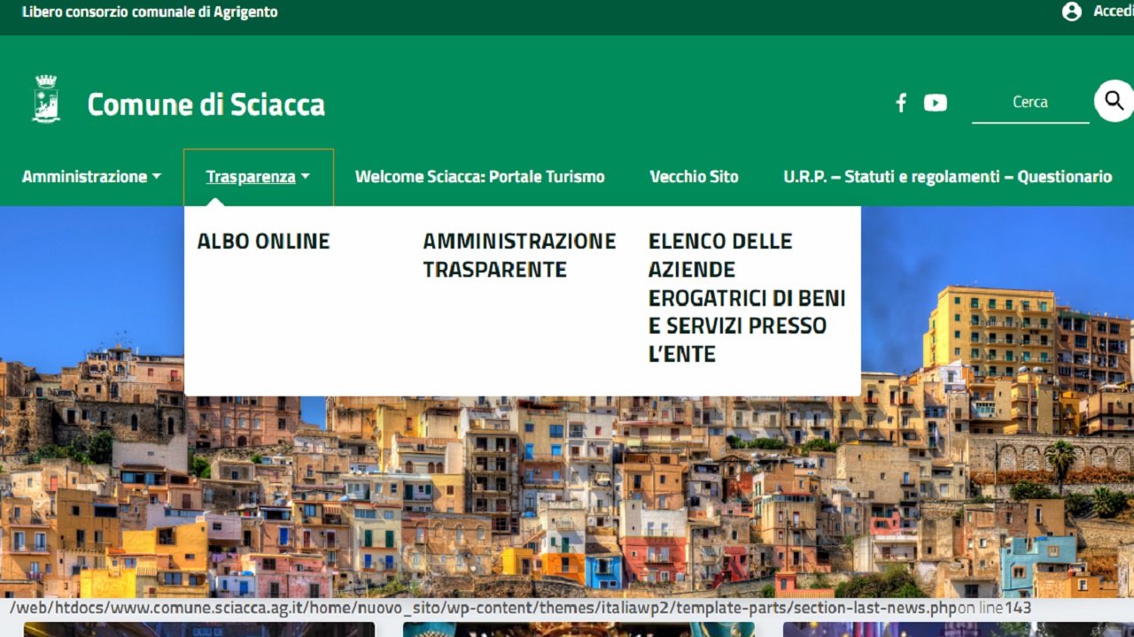 Albo pretorio del Comune di Sciacca off line