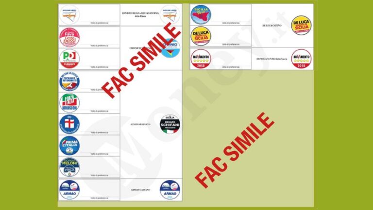 elezioni regionali fac simile 2022