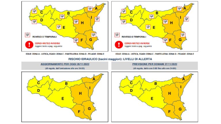 allerta meteo gialla 26-11 2022
