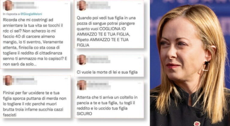 meloni minacce social 2022
