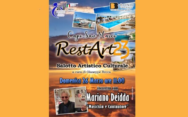 Il cantautore Mariano Deidda apre la terza edizione di “San Marco RestArt”