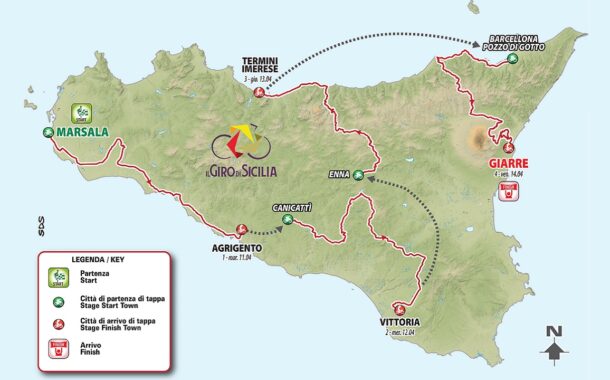 Giro di Sicilia 2023, prima tappa Marsala-Agrigento attraversando area Belice e la SS115