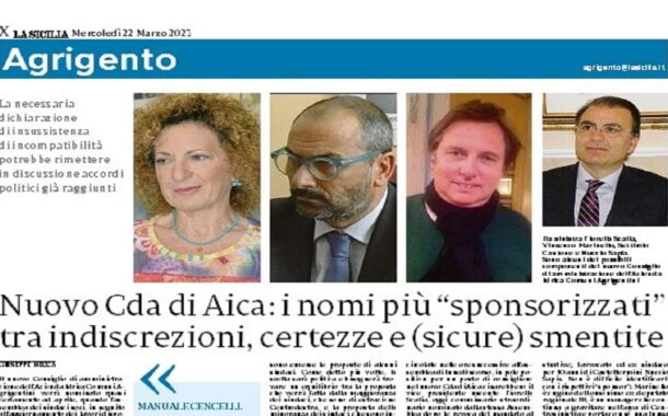 Cda Aica, in pole position Scalia, Marinello, Cantone e Sapia