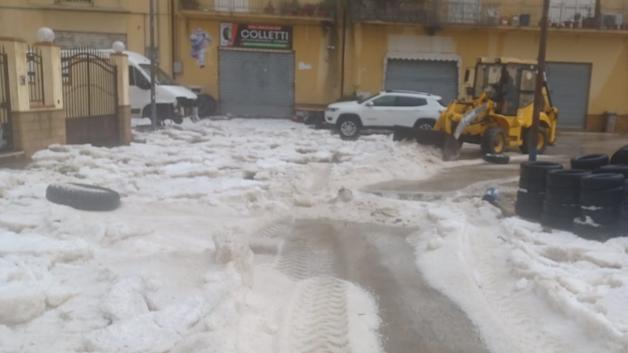 Violento e inatteso temporale con grandine a Santa Margherita Belice