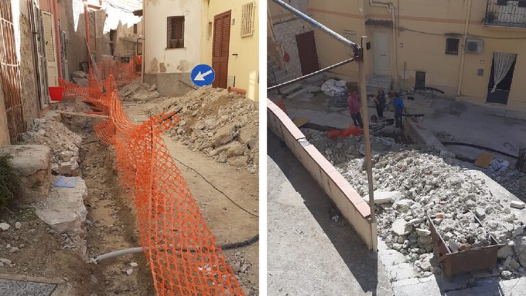 Lavori in vicolo Secondo Grande Caricatore a Sciacca 2023