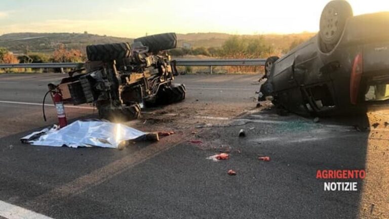 incidente mortale scontro auto trattore campobello di licata-2023