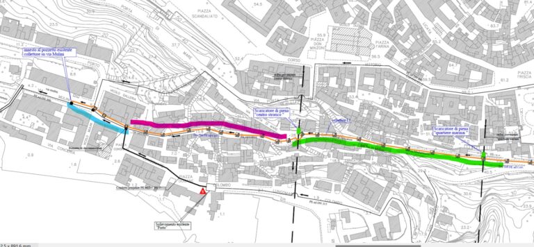 mappa lavori condoitta fognaria zona marina