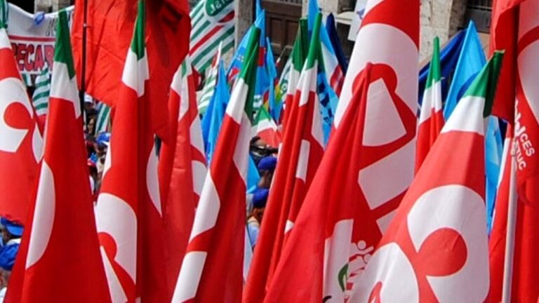 Cgil Uil sciopero bandiere