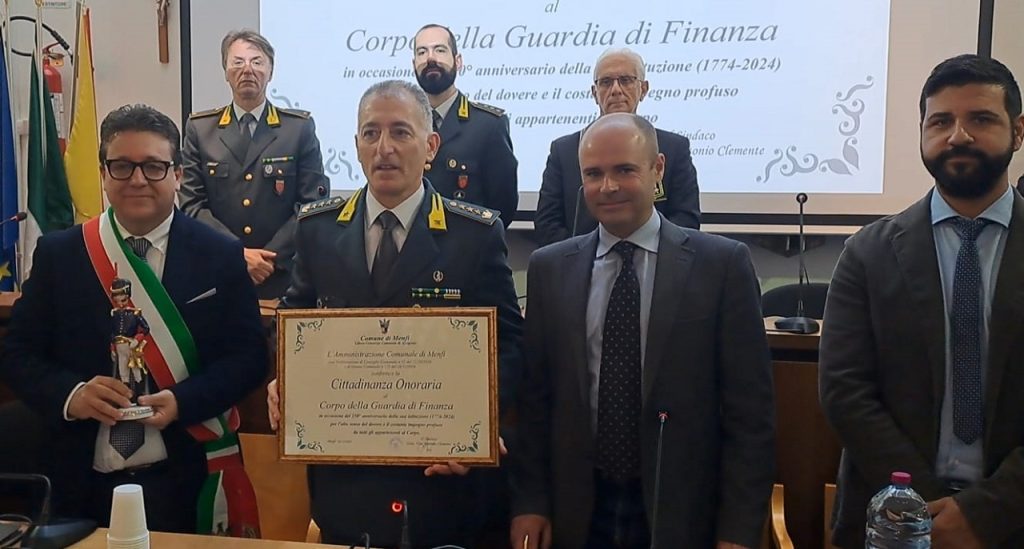 Cittadinanza onoraria Guardia Finanza Menfi