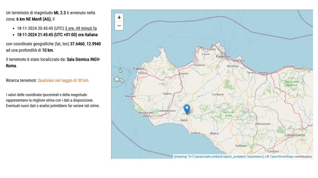 terremoto menfi 1--2024