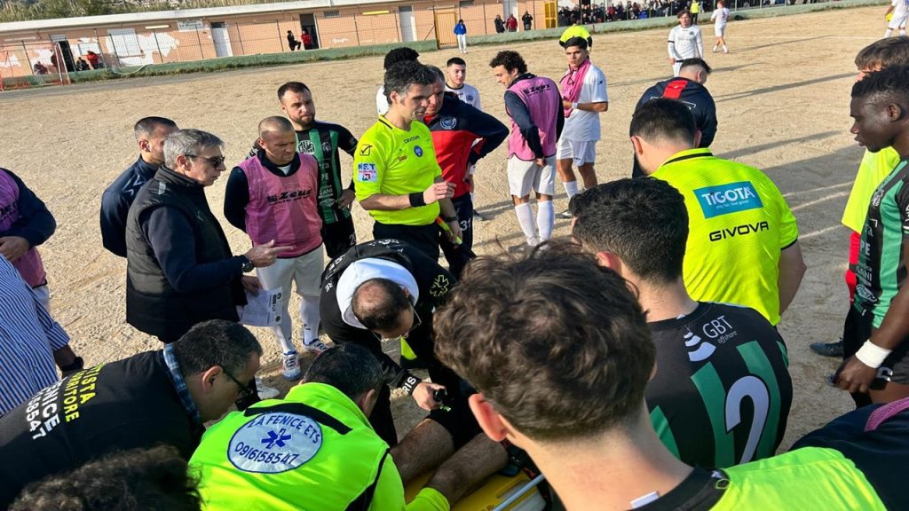 parmonval sciacca infortunio arbitro 2025