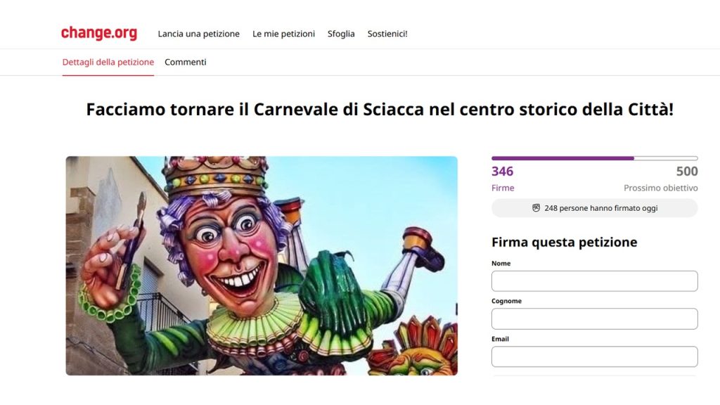 petizione carnevale 2025
