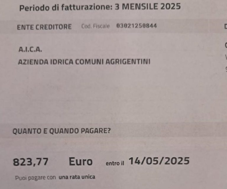 Bolletta AICA pazza