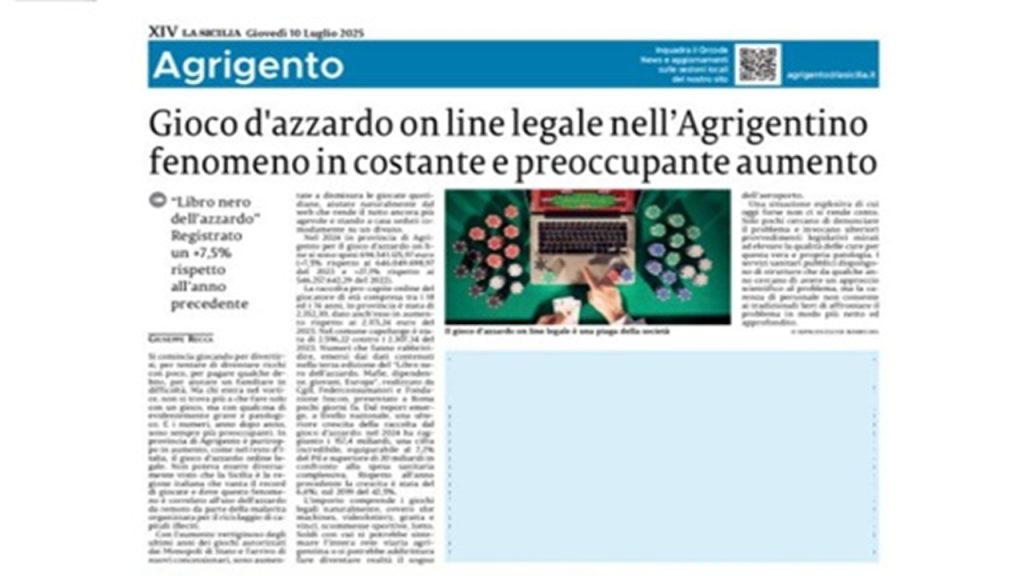 gioco azzardo on line giornale 2025