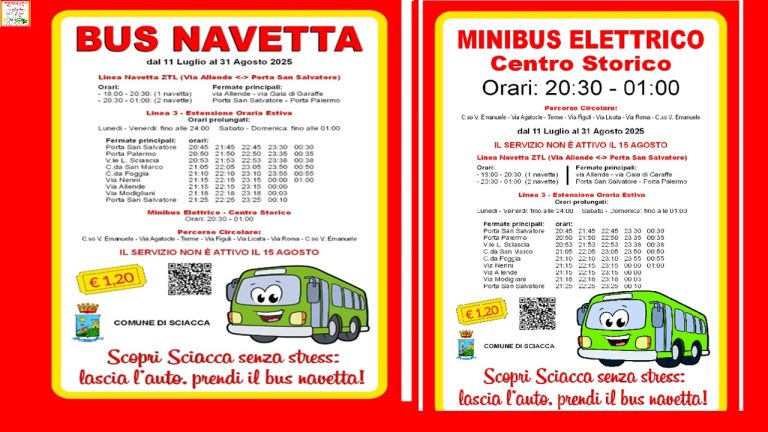 tabella orari e fermaate bus navetta