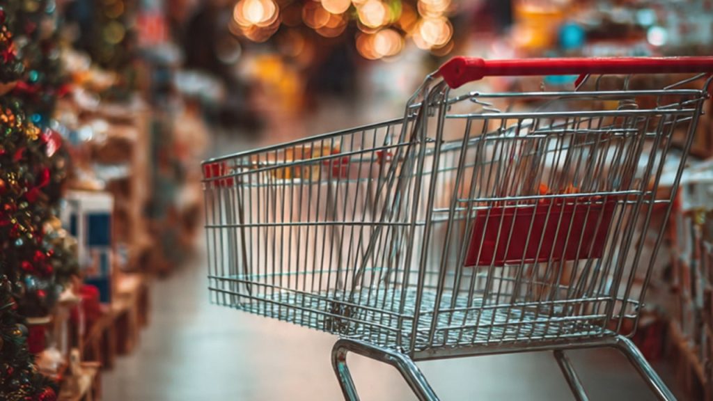 carrello supermercato natale