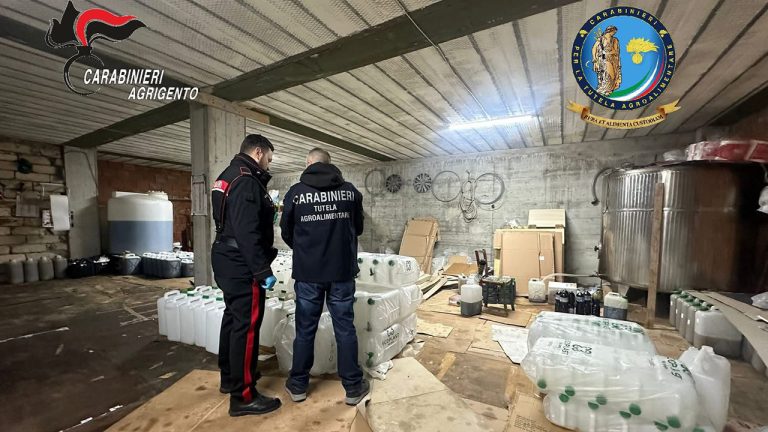 Carabinieri sequestro olio contraffatto Agrigento