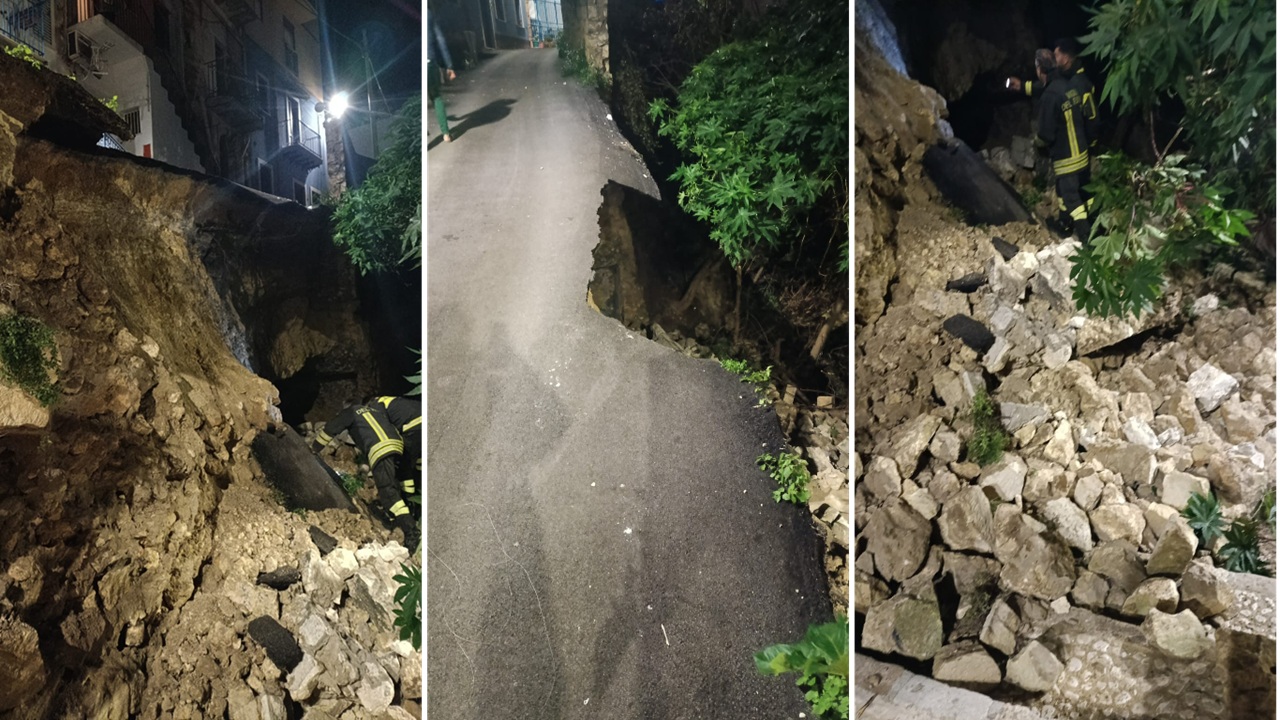 Non ci sono feriti. Evacuate due famiglie. Vigili del fuoco, Protezione civile e tecnici comunali...