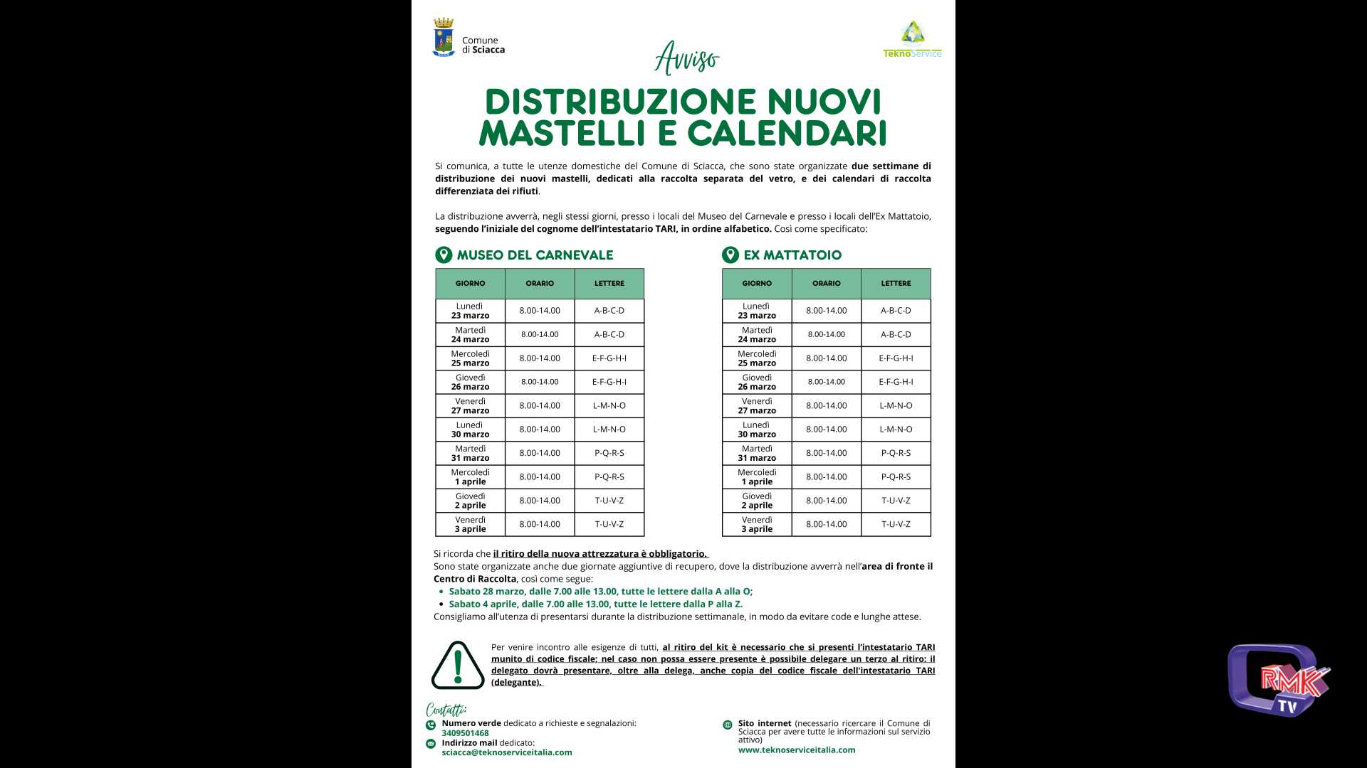 calendario distribuzione mastelli