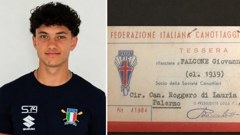 Gallo canottiere Lauria tessera Giovanni Falcone