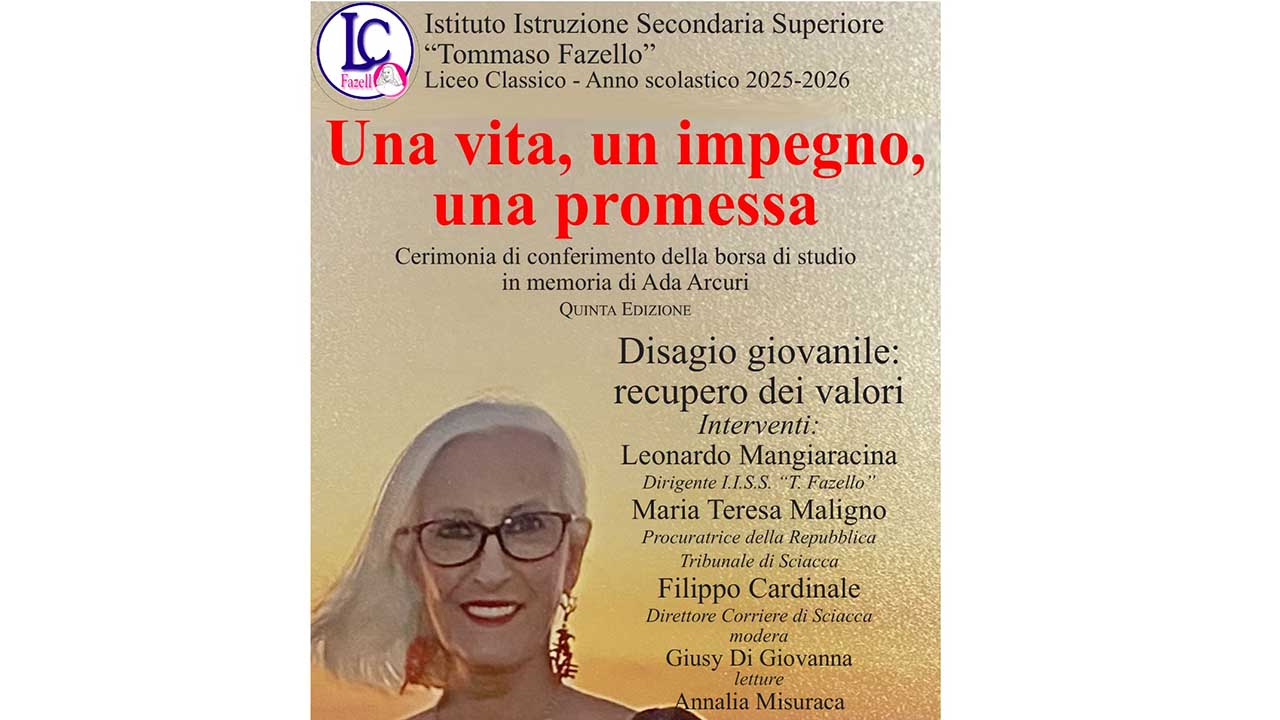 Memorial studio Ada Arcuri, domani al “Fazello” consegna delle borse di studio