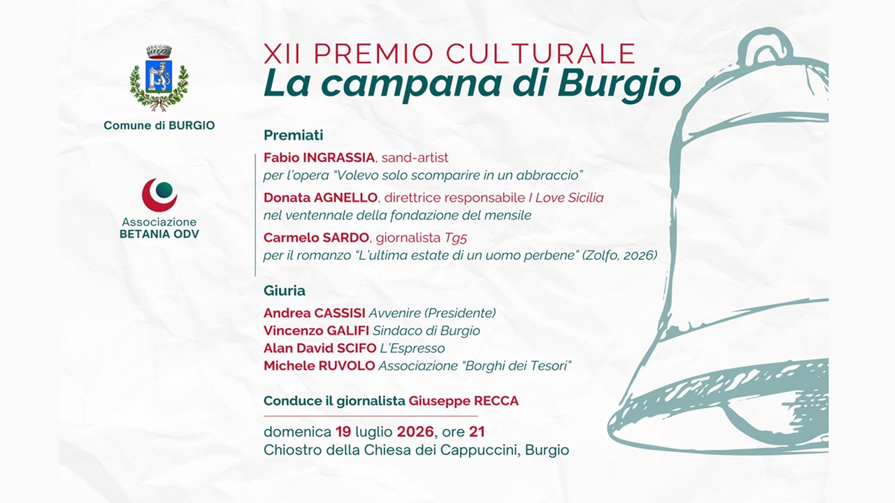 XII Premio “La campana di Burgio” tra memoria, bellezza e luce