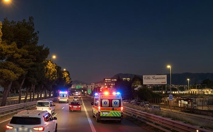viale regione siciliana notte ambulanze
